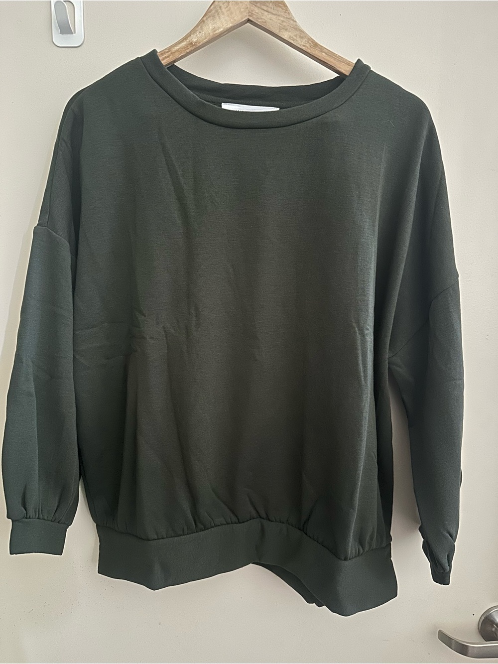 Workshop Republic Clothing Men's Crewneck Sweater in Forest Green